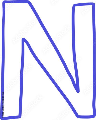 Hand Drawn Outline Letter In Playful Font
