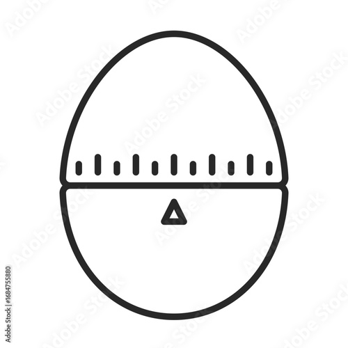 Kitchen timer line icon element for time and countdown clip art.