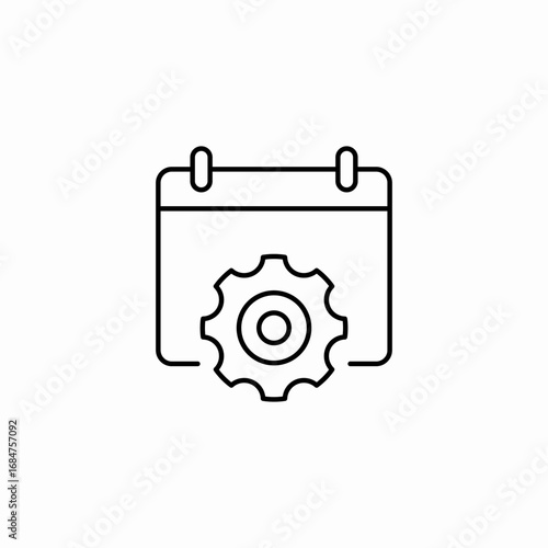 calendar with gear icon sign vector