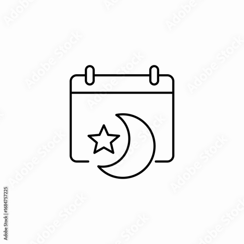 calendar with moon icon sign vector