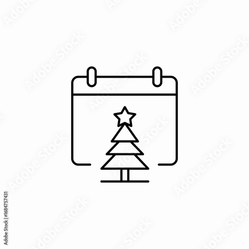 christmas tree calendar icon sign vector