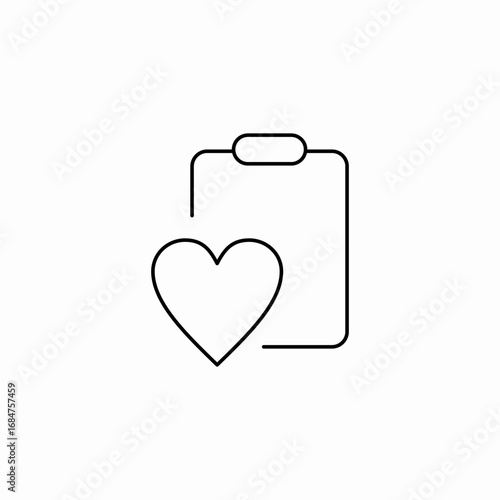 clipboard with heart icon sign vector
