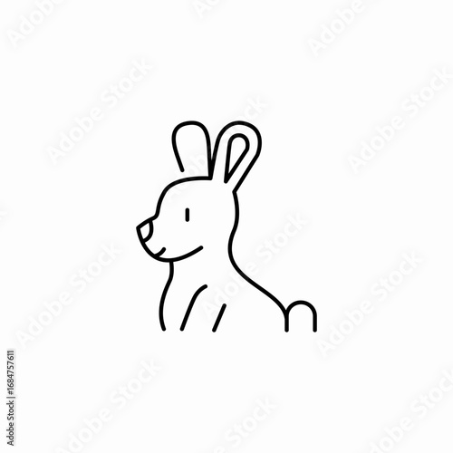 cute bunny animal icon sign vector