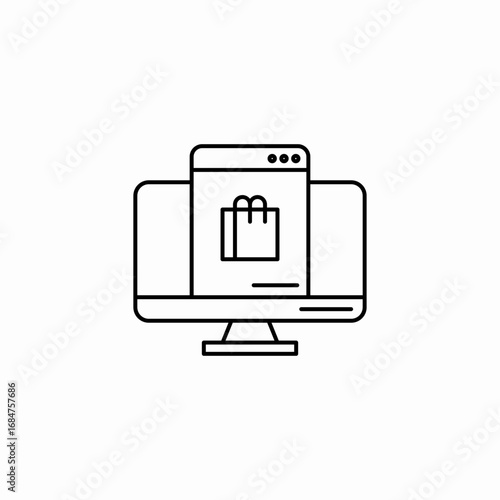 desktop and mobile shopping icon sign vector
