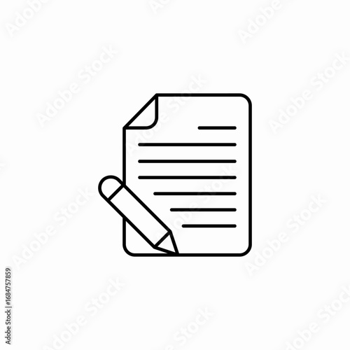 edit document with pencil icon sign vector