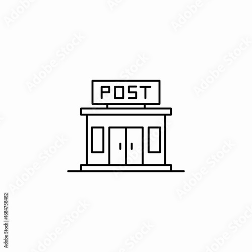 post office building icon sign vector