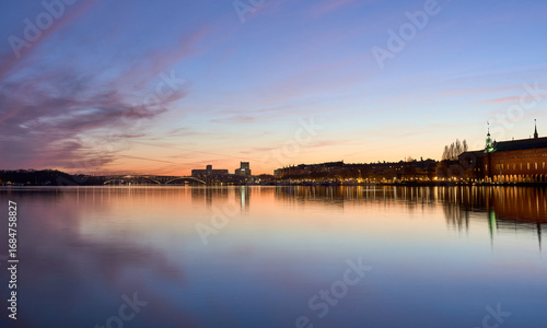 Canvas Print Sunset in Stockholm