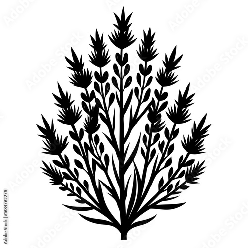Sagebrush vector clean black silhouette design white background