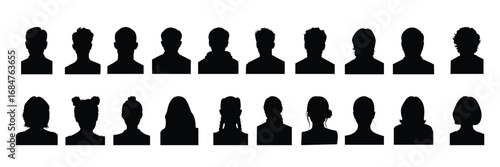 Men and women avatars set. Male and female silhouettes abstract people. characters for social media and networking, user profile, website and app design and development, user profile icons. 