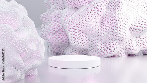 3D Rendering(not AI). Podium pedestal or platform in blank space background minimal, 3d product mockup, Product presentation, 3d rendering geometric shape design.