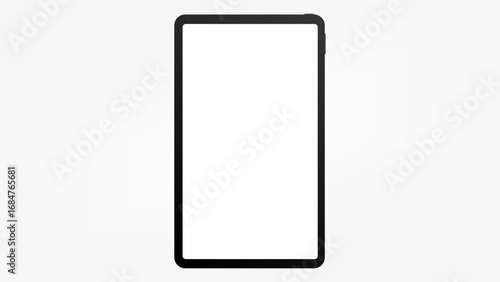 Modern black tablet computer with blank horizontal screen isolated on white background. vector