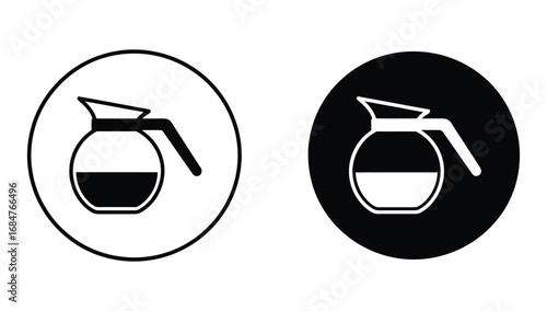 WebSimple, clean icon of a coffee pot with liquid inside, perfect for menus, websites, or branding, conveying freshness and warmth.