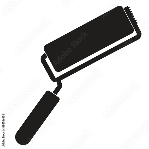 Roller brush vector clean black silhouette design white background