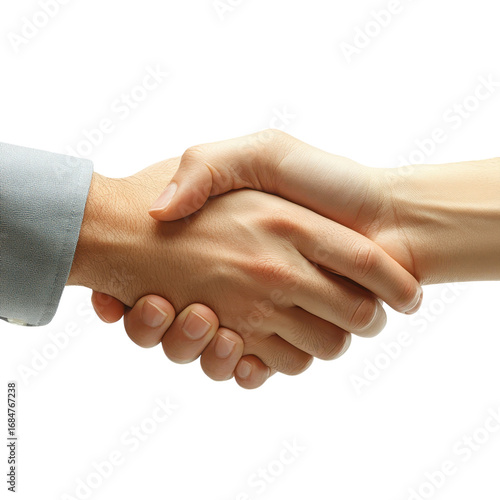 Handshake between two people symbolizes agreement partnership and collaboration in business or personal relationships on transparent background