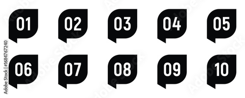 Numbers set 1 to 10 vector icon set illustration on white background. EPS 10