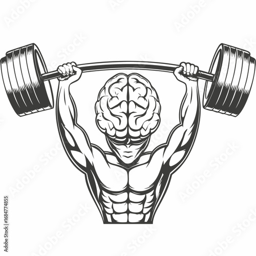 Strongman Lifting Barbell Vector Design – Power Training Illustration