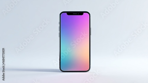 Free Download Smartphone with a colorful gradient display, centered on white - GFXLoad
