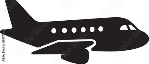 Modern airplane silhouette with vibrant color accents