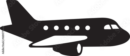 Modern airplane silhouette with vibrant color accents