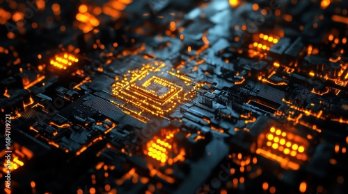 Machine Learning Neural Web Processing Futuristic Al Image