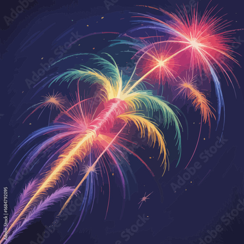 fireworks in the night sky