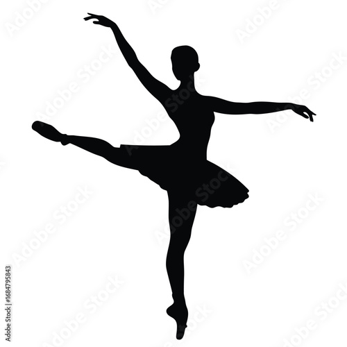 Graceful Ballerina Silhouette Dancing with Elegance A Captivating Depiction of Movement Skill and Artistic Expression in a Timeless Performance