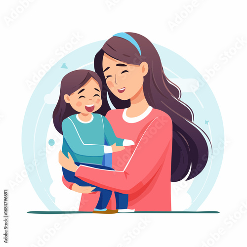 Adorable Mother-Daughter Moment A Sweet Embrace of Love and Connection
