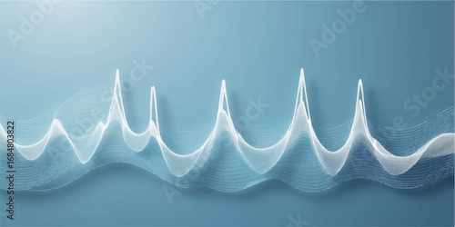 Vector art illustration of a blue abstract background with a forest landscape design for a winter holiday decoration