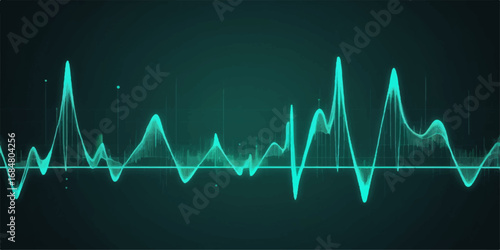 Healthy medical heartbeat pulse monitor rhythm on an EKG cardiogram screen graph