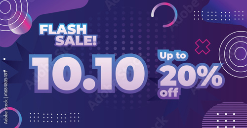 Wallpaper Mural 10.10 Flash Sale Banner Template - Up to 20% Off Shopping Promotion Design Torontodigital.ca