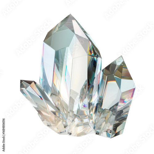 Cluster of clear crystals shine