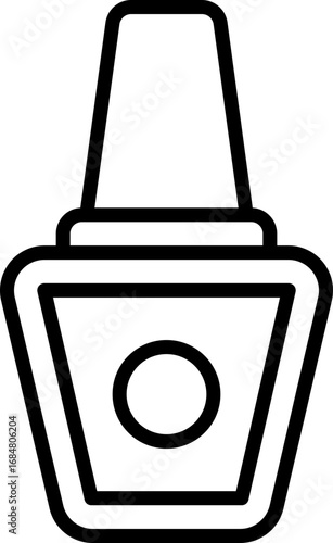 Black nail polish icon - outline