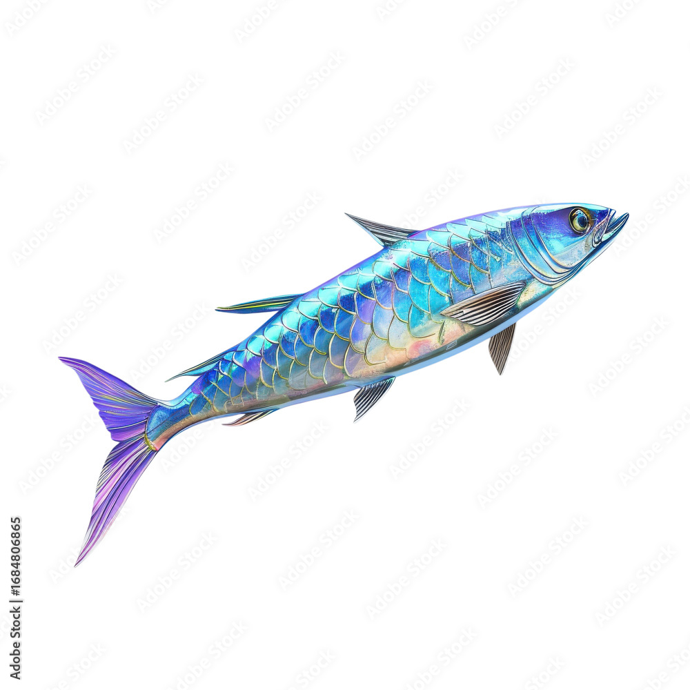 Fototapeta premium Iridescent fish on black background