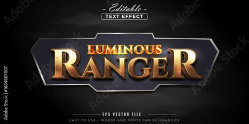 Text effect luminous ranger neon glossy typeface.