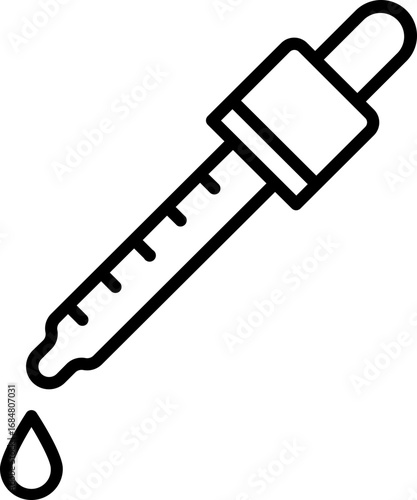 Black dropper icon - outline