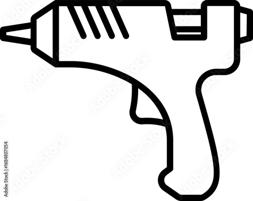 Black glue gun icon - outline