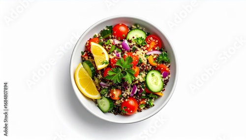 Wallpaper Mural Colorful Quinoa Salad in White Bowl, Fresh Vegetables, Healthy Food Torontodigital.ca