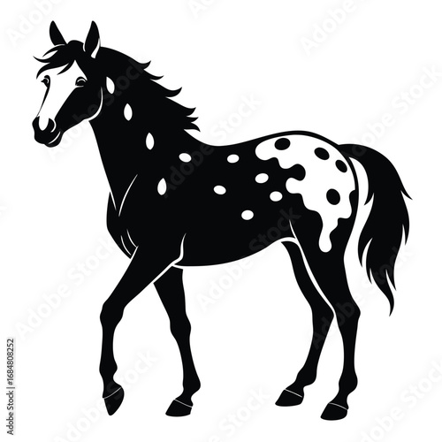 Foto Elegant Appaloosa Horse Silhouette Standing Tall A Majestic Equine Artwork Depic