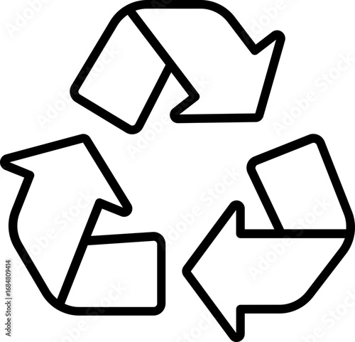 Black recycle icon - outline