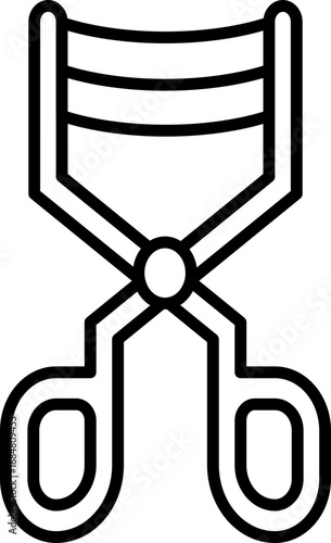 Black eyelash curler icon - outline