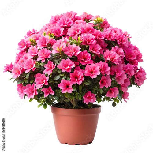 Wallpaper Mural Vibrant pink azalea bush bursting with numerous small delicate flowers in a terracotta pot transparent background Torontodigital.ca