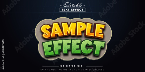 Sample effect text style, editable text effect.