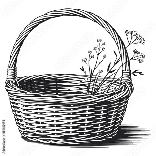 basket with flowers