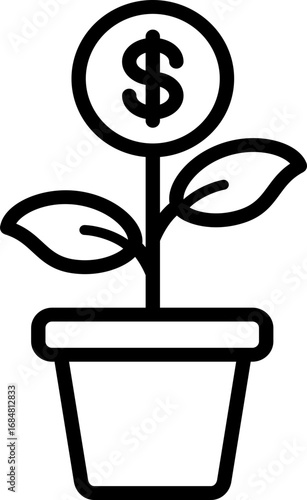 Black invest icon - outline