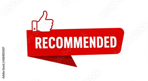 Recommended label with thumbs up icon