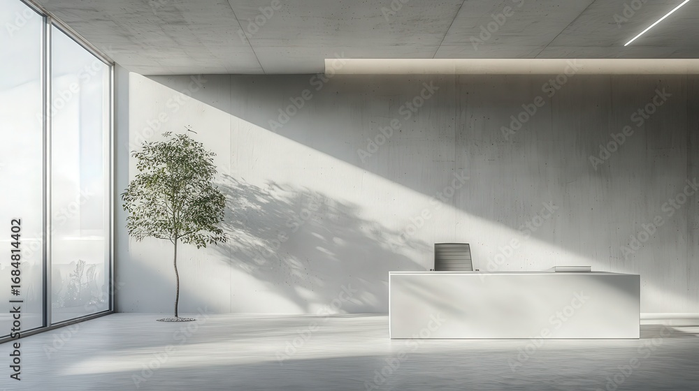 Fototapeta premium Modern reception area with minimalist design.