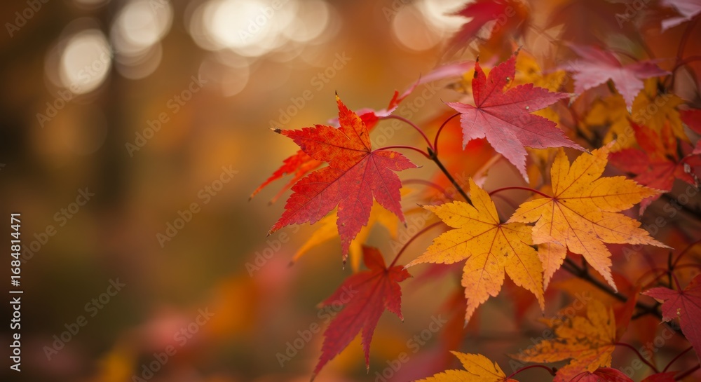 Nature's Beauty: Vibrant Orange and Red Maple Leaves Nature's Beauty: Vibrant Orange and Red Maple Leaves