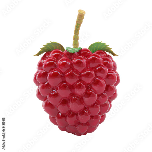 A red raspberry on black background
