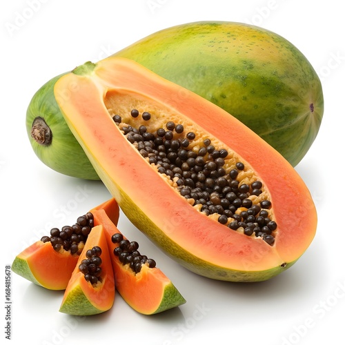 Wallpaper Mural Carica Chilensis Wild Papaya Rare Southern Treasure with Vibrant Golden Orange Rustic Warmth and Natural Tropical Elegance on Bright White Background Perfect for Seasonal Harvest Still Life Torontodigital.ca