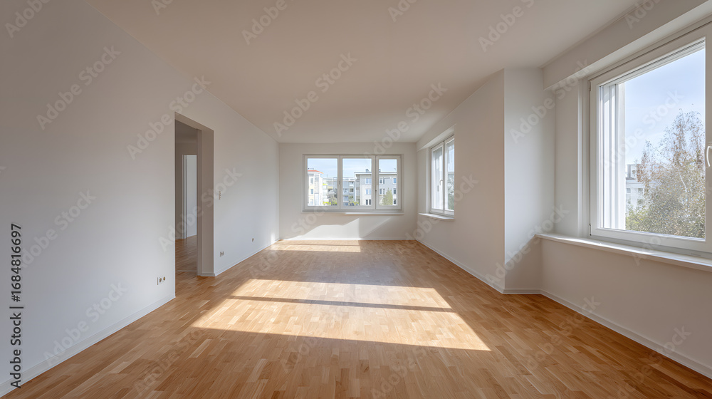 Obraz premium empty room with wooden floor